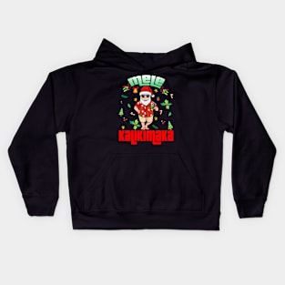 Mele Kalikimaka Christmas Santa Shaka Hawaii Kids Hoodie